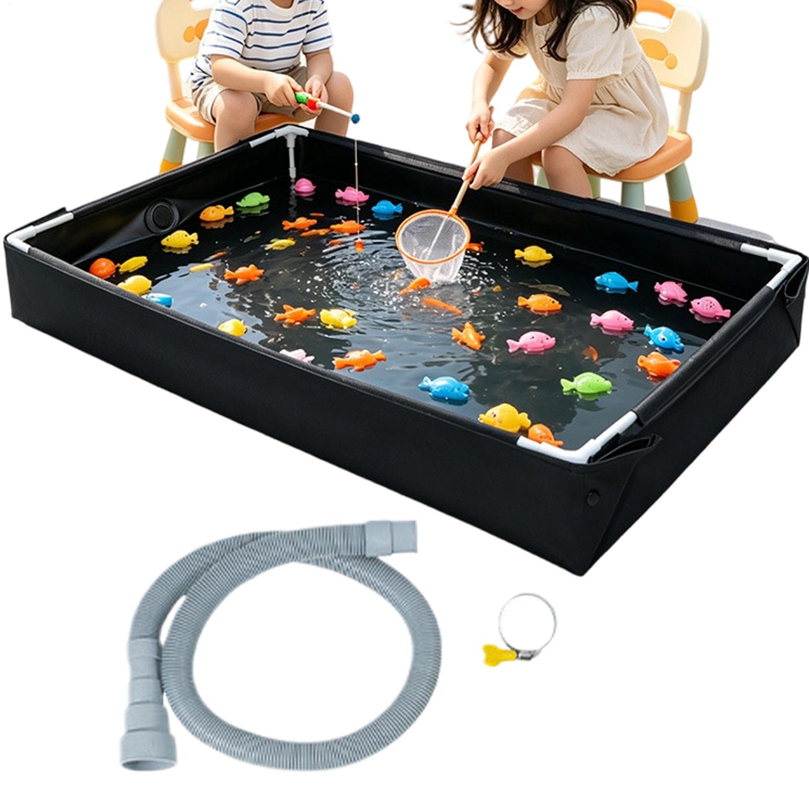 Desk Setup Kids - Faltbarer Sandkasten-Wasserspieltisch mit abnehmbarem Abflussrohr, tragbarer