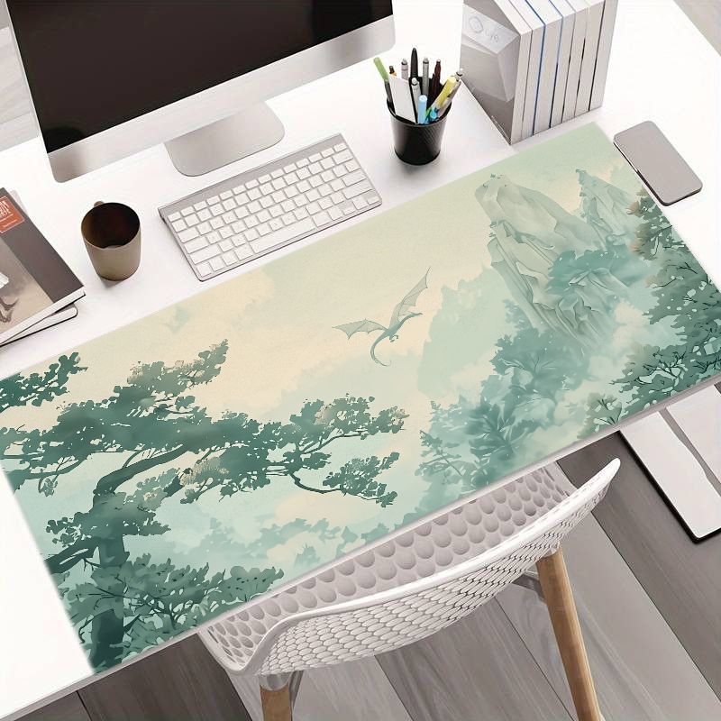 Desk Setup Ergonomics - Verspieltes Eisenkunst-Mauspad: Wolken-Drachen Gaming-Schreibtischunterlage, Ergonomische, Erweiterte