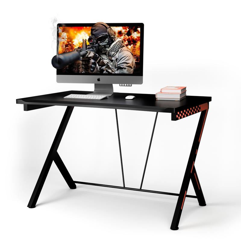 Desk Setup Designer - Moderner ergonomischer Computertisch, MDF-Platte mit Metallrahmen,