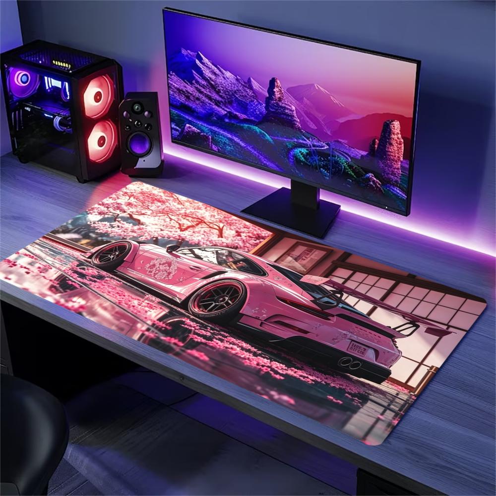 Desk Setup Pc And Laptop - Sakura Sportwagen Schreibtischunterlage Rutschfeste Gummi-Kante Große