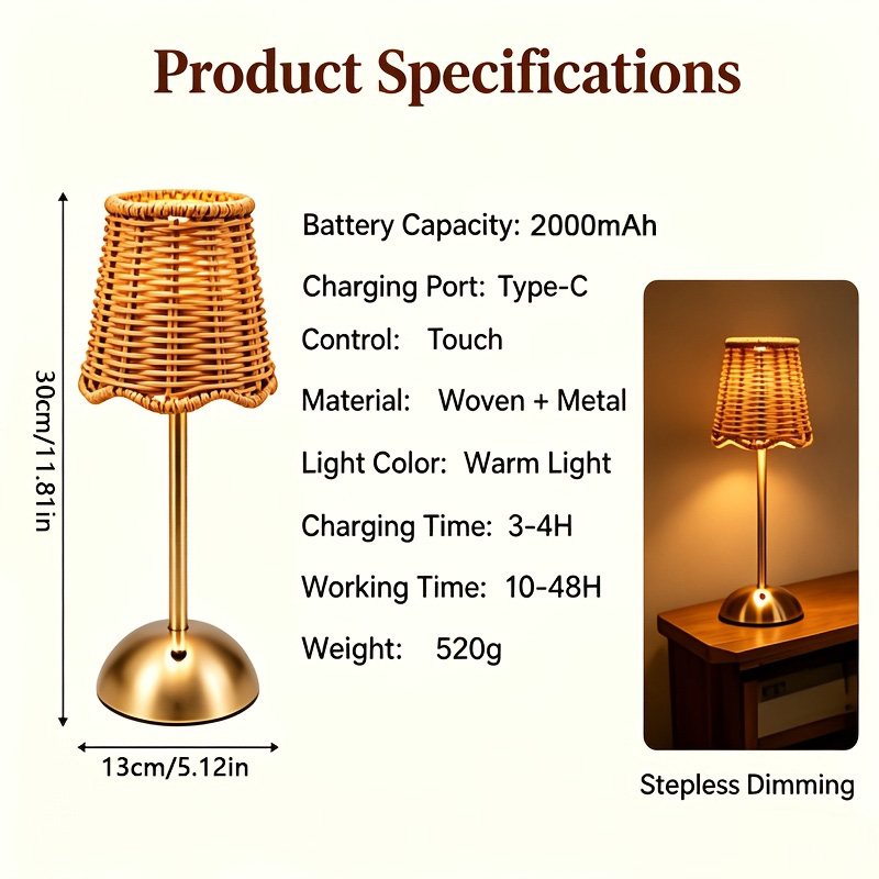 Böhmische Geflochtene Rattan-K – Desk Setup Lighting Bewertung und Preis