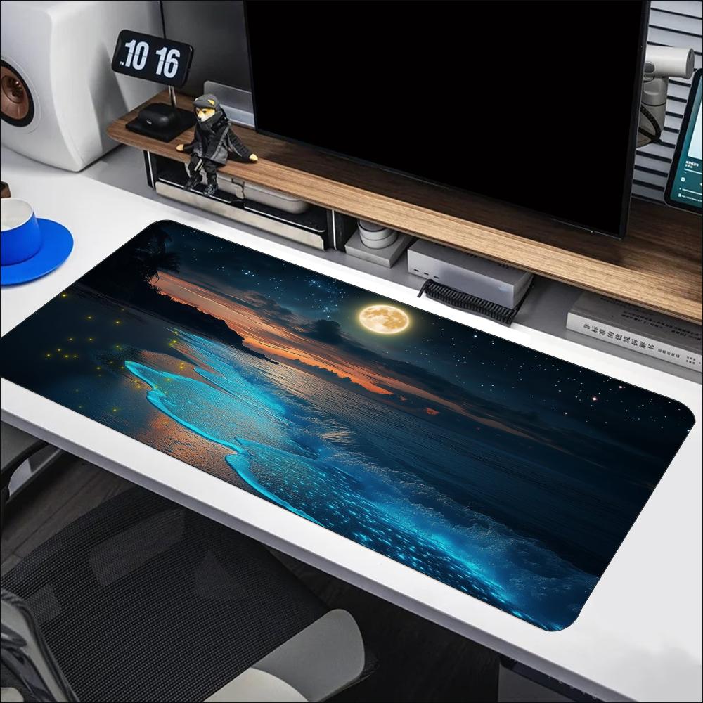 Ruhiges Blaues Meer-Mond-Szene – Desk Setup Designer Bewertung und Preis