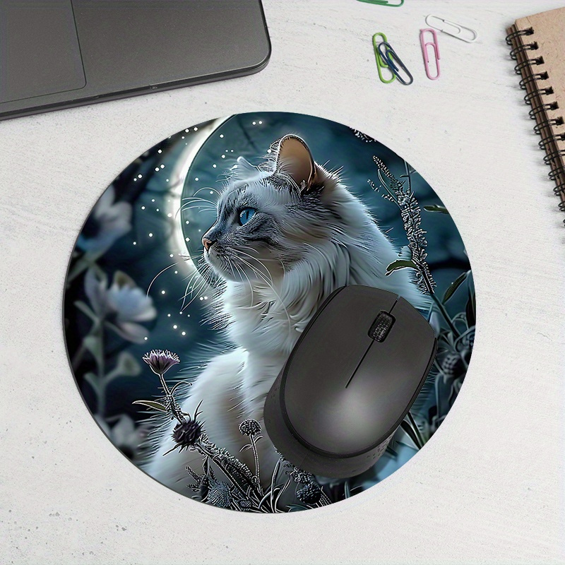 Rundes Katzen-Design-Mauspad,  – Desk Setup Designer Bewertung und Preis