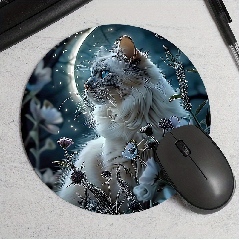 Rundes Katzen-Design-Mauspad,  – Desk Setup Designer Bewertung und Preis