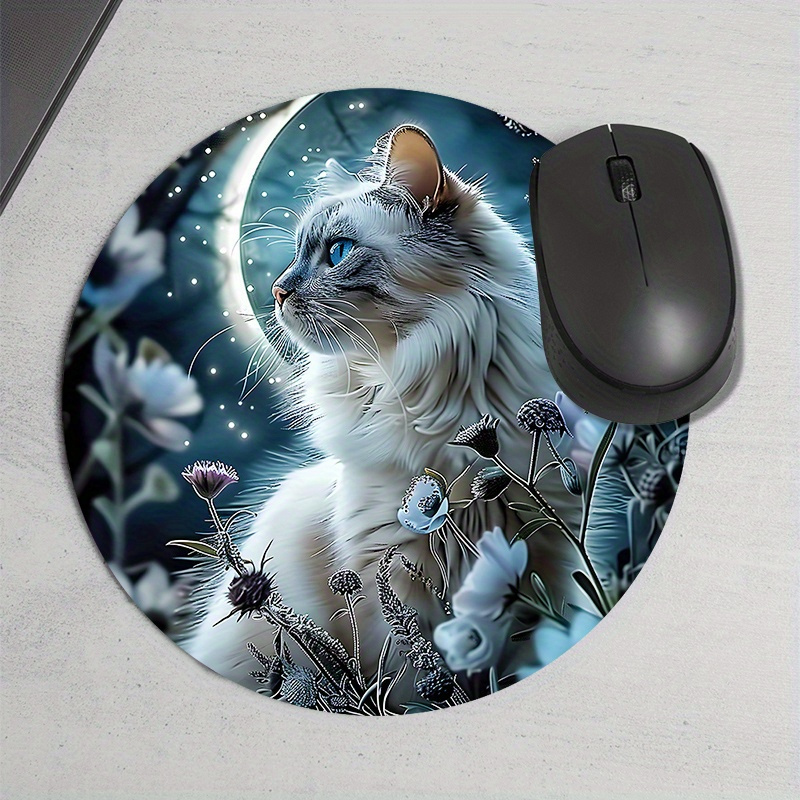 Rundes Katzen-Design-Mauspad,  – Desk Setup Designer Bewertung und Preis