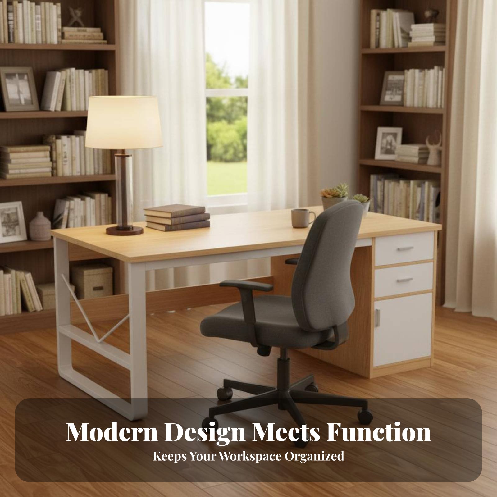Schreibtisch mit Seitenschrank – Desk Setup Designer Bewertung und Preis